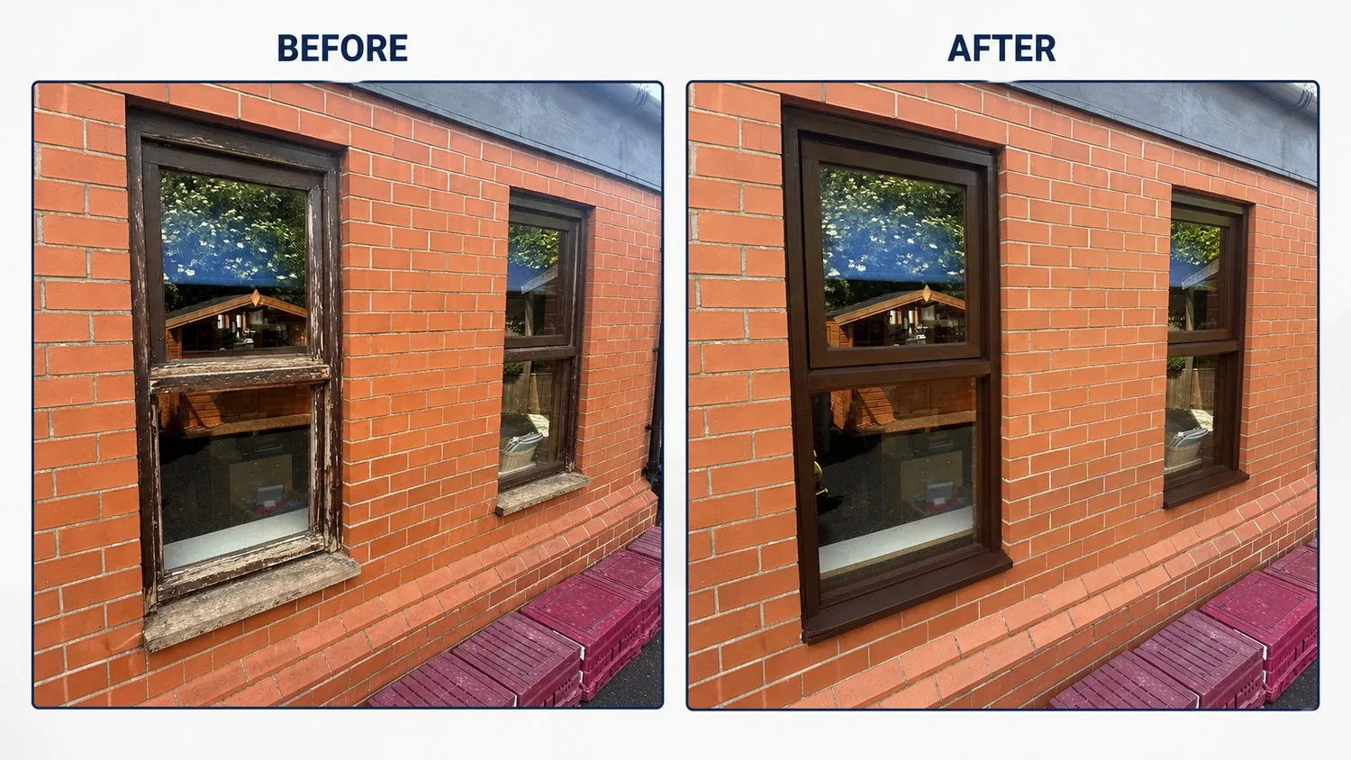 School window refurbishment before & after