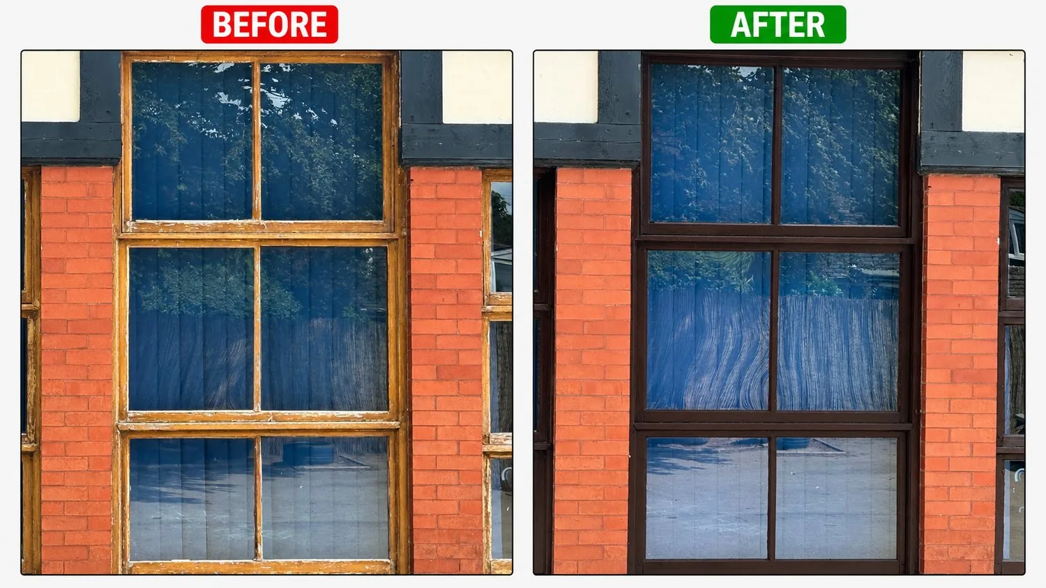 School close-up before & after