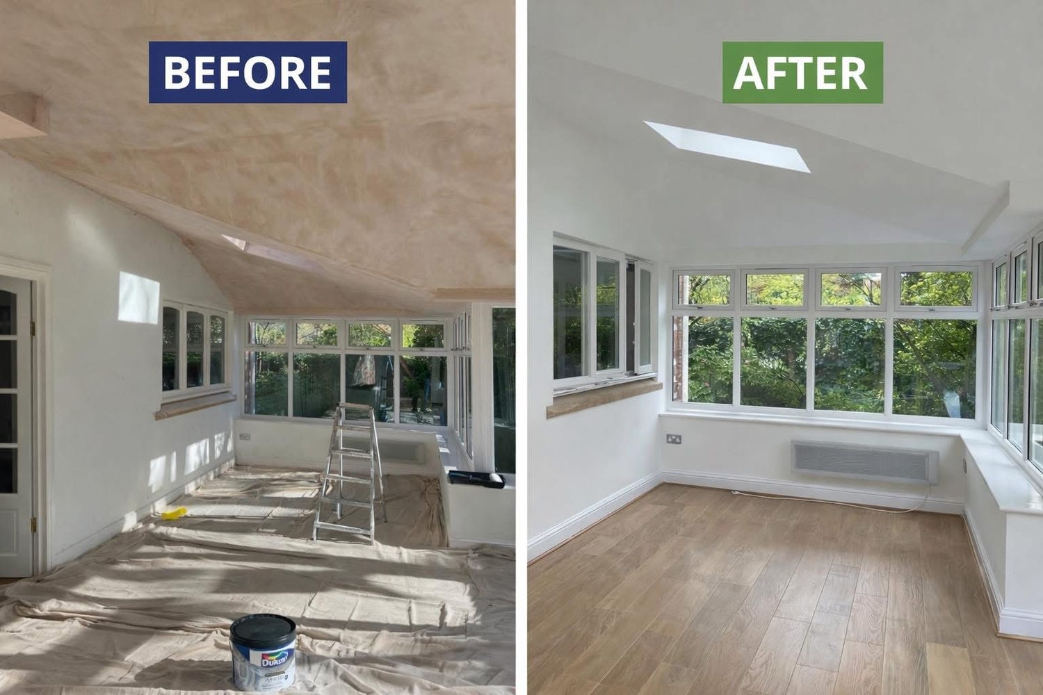 Conservatory decorating before & after