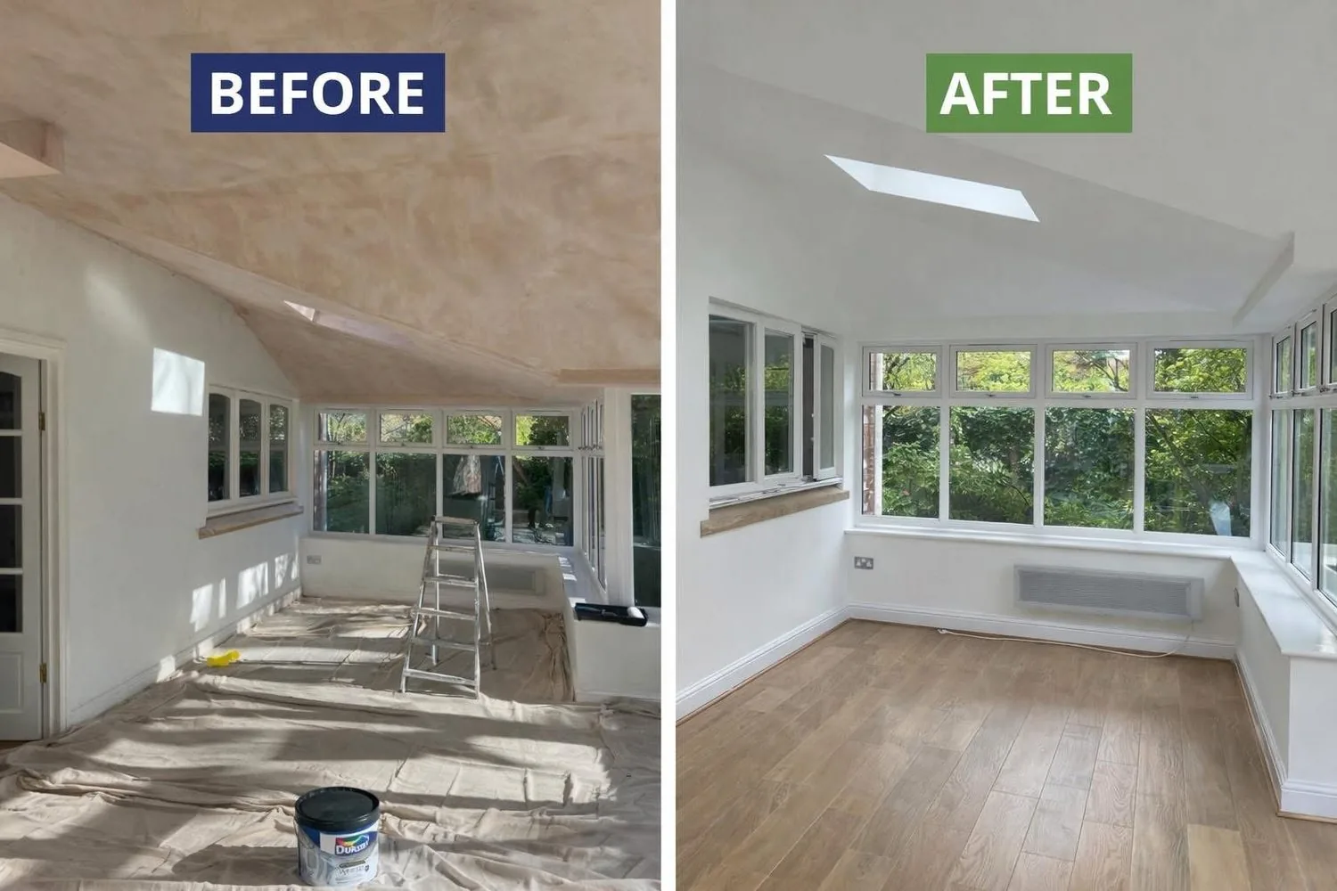 Conservatory decorating before & after