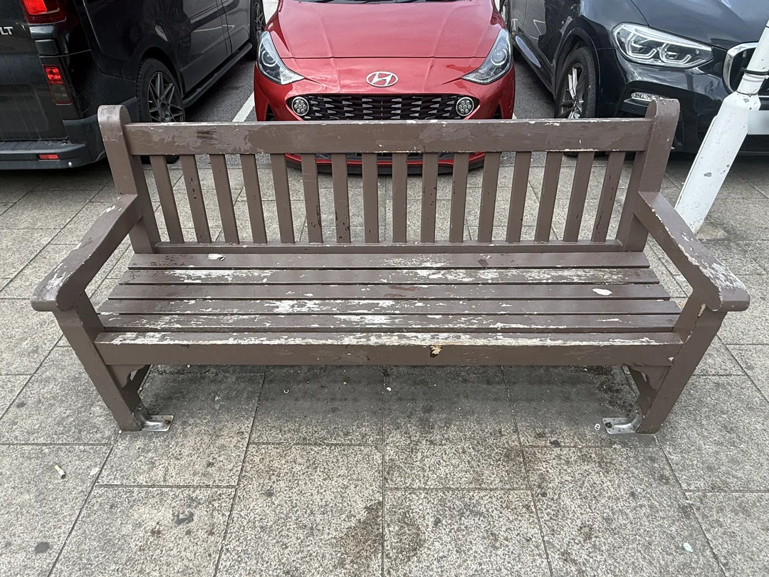 Second bench before preparation and redecoration.