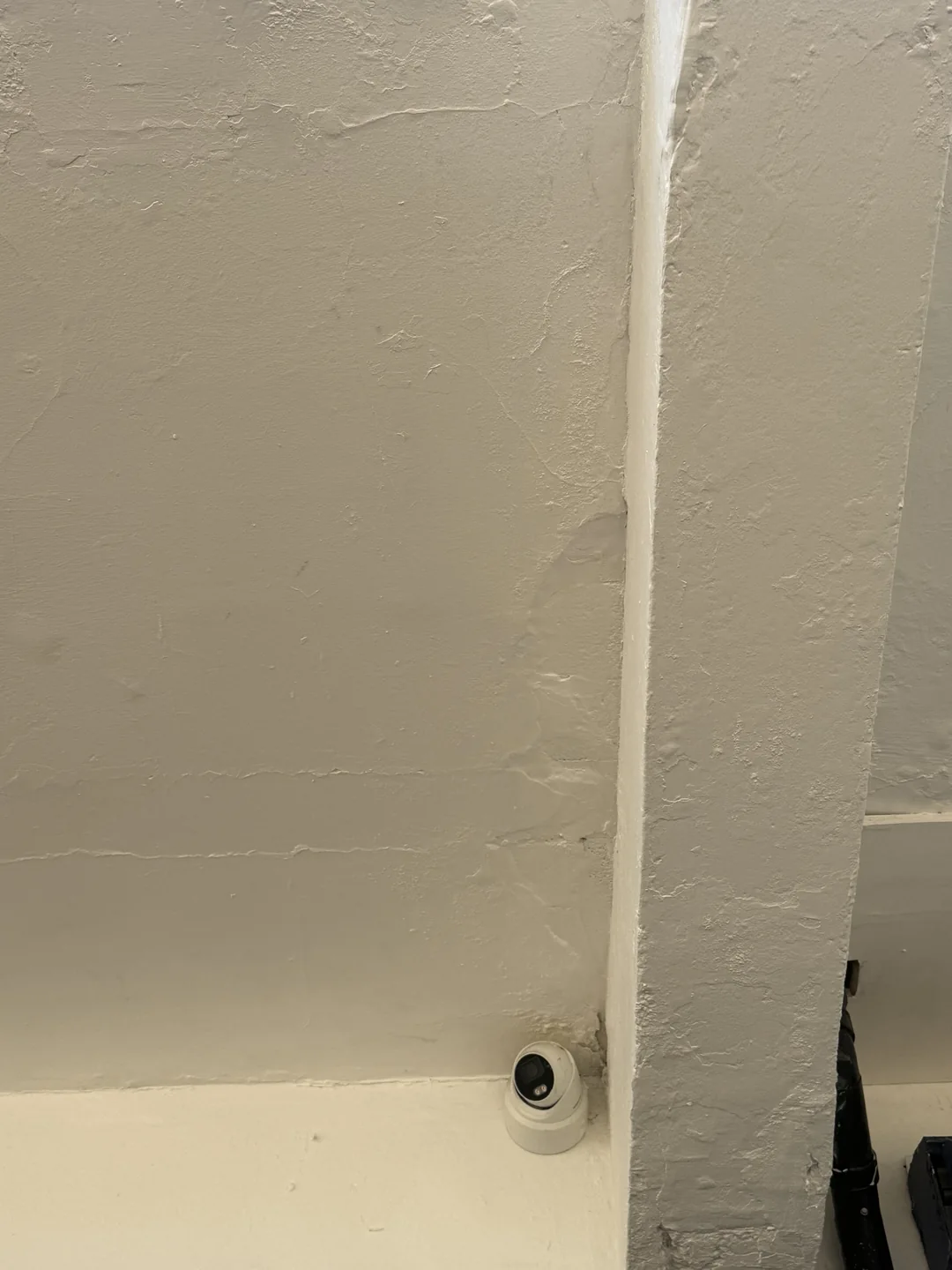 Canopy soffit joint after preparation and redecoration.