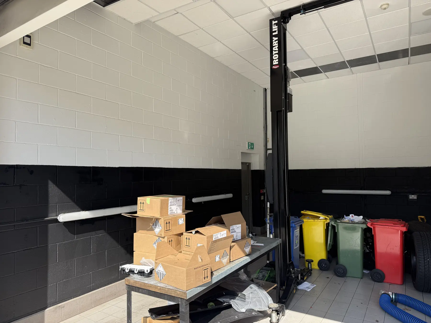 Completed side wall in Range Rover workshop bay two