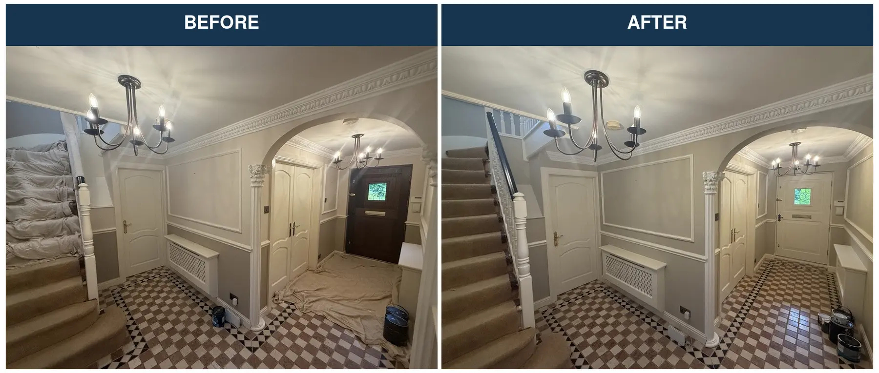 Whitegate entrance before and after