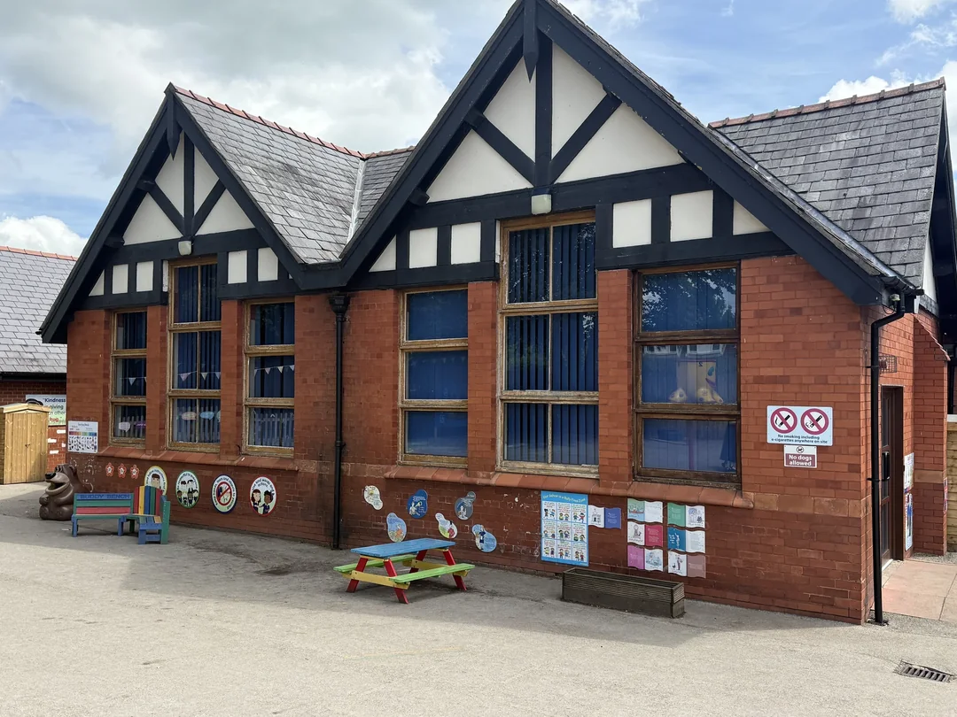 Before decoration: the main school elevation.