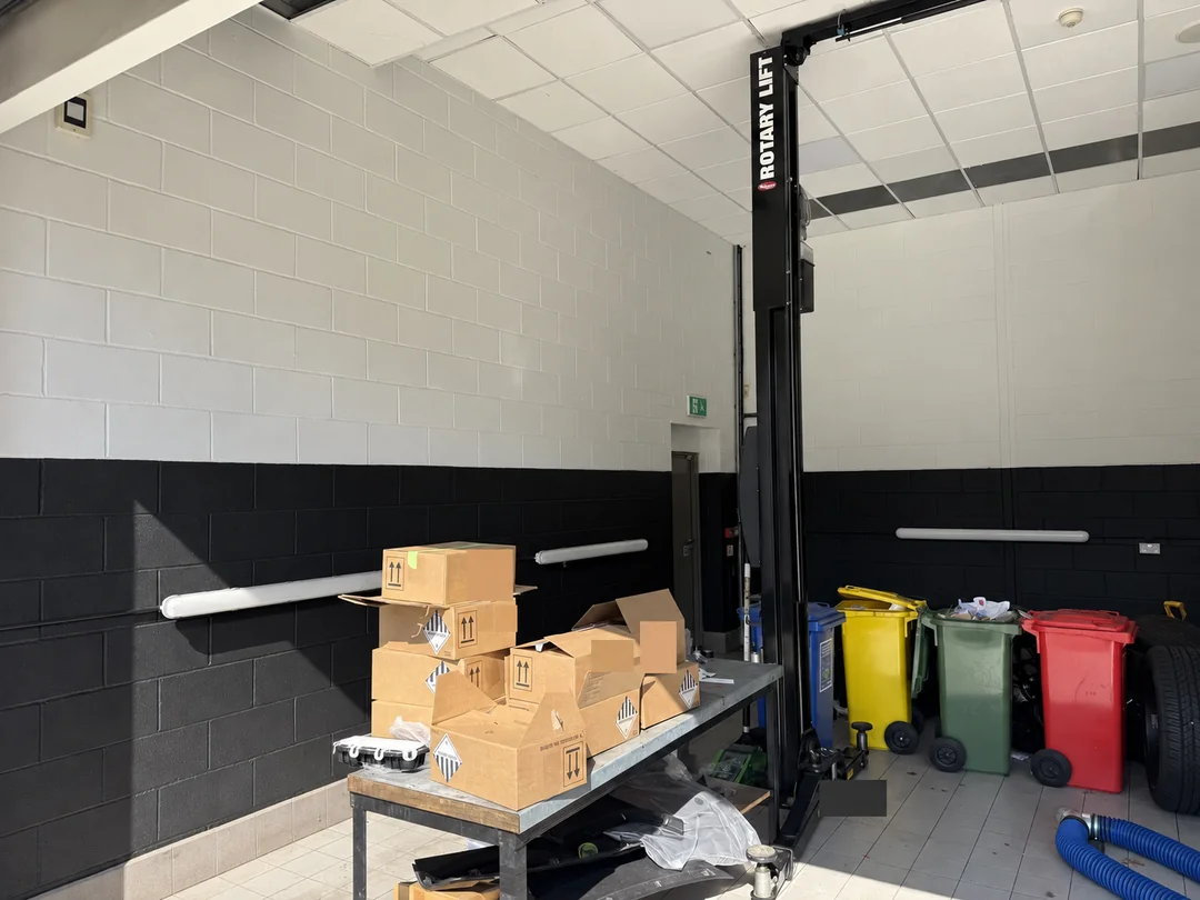 Completed side wall in Range Rover workshop bay two